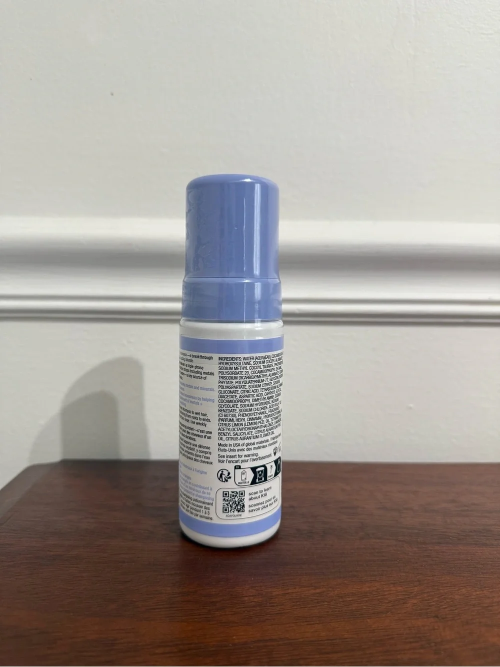 K18 TripleBright Purple Shampoo Foam - Brightening Violet Formula